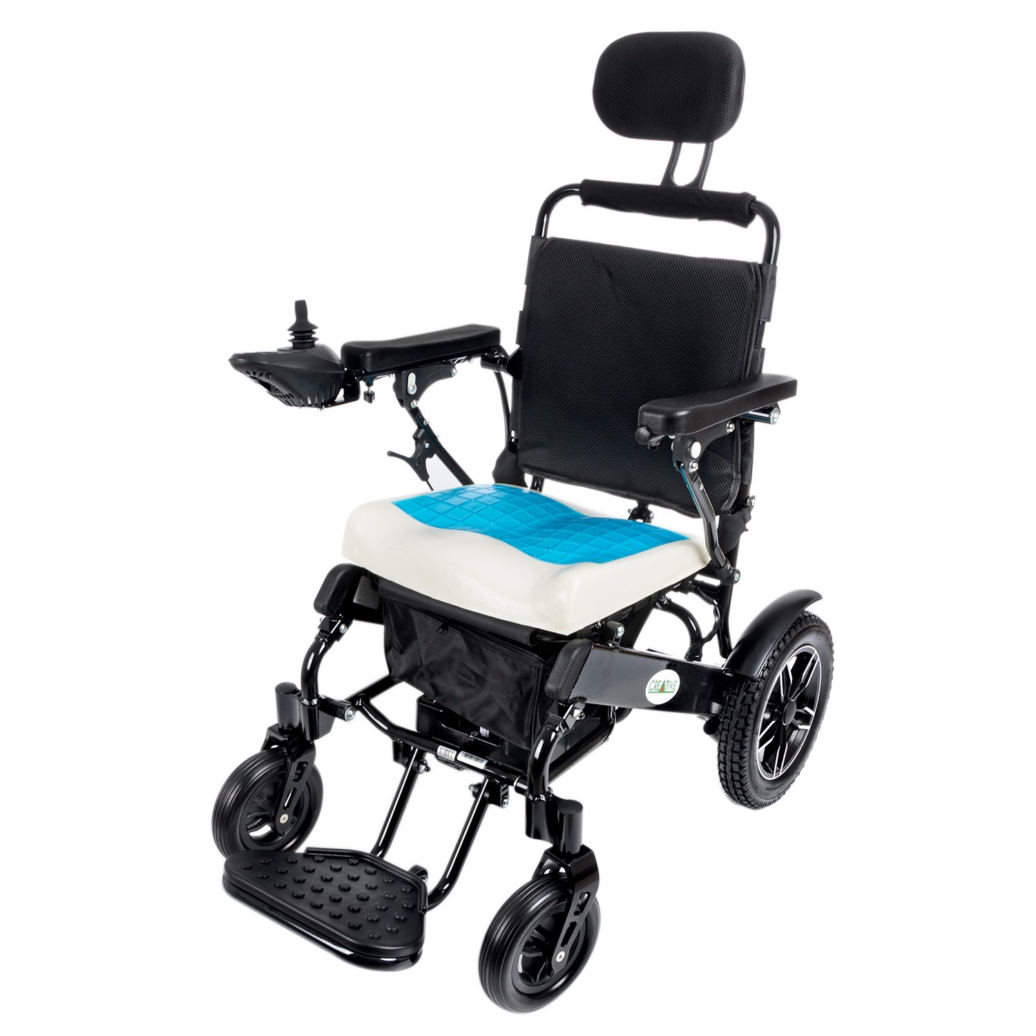 Creative CR-6012 Lux Lityum Pilli Akülü Tekerlekli Sandalye (Baş Destekli, Manuel Sırt Destekli) – 5. görsel